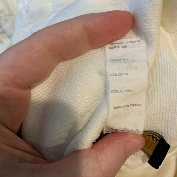 Versace White Textured Gathered Thin Knit Turtleneck Sweater, Size XL - Picture 8 of 8